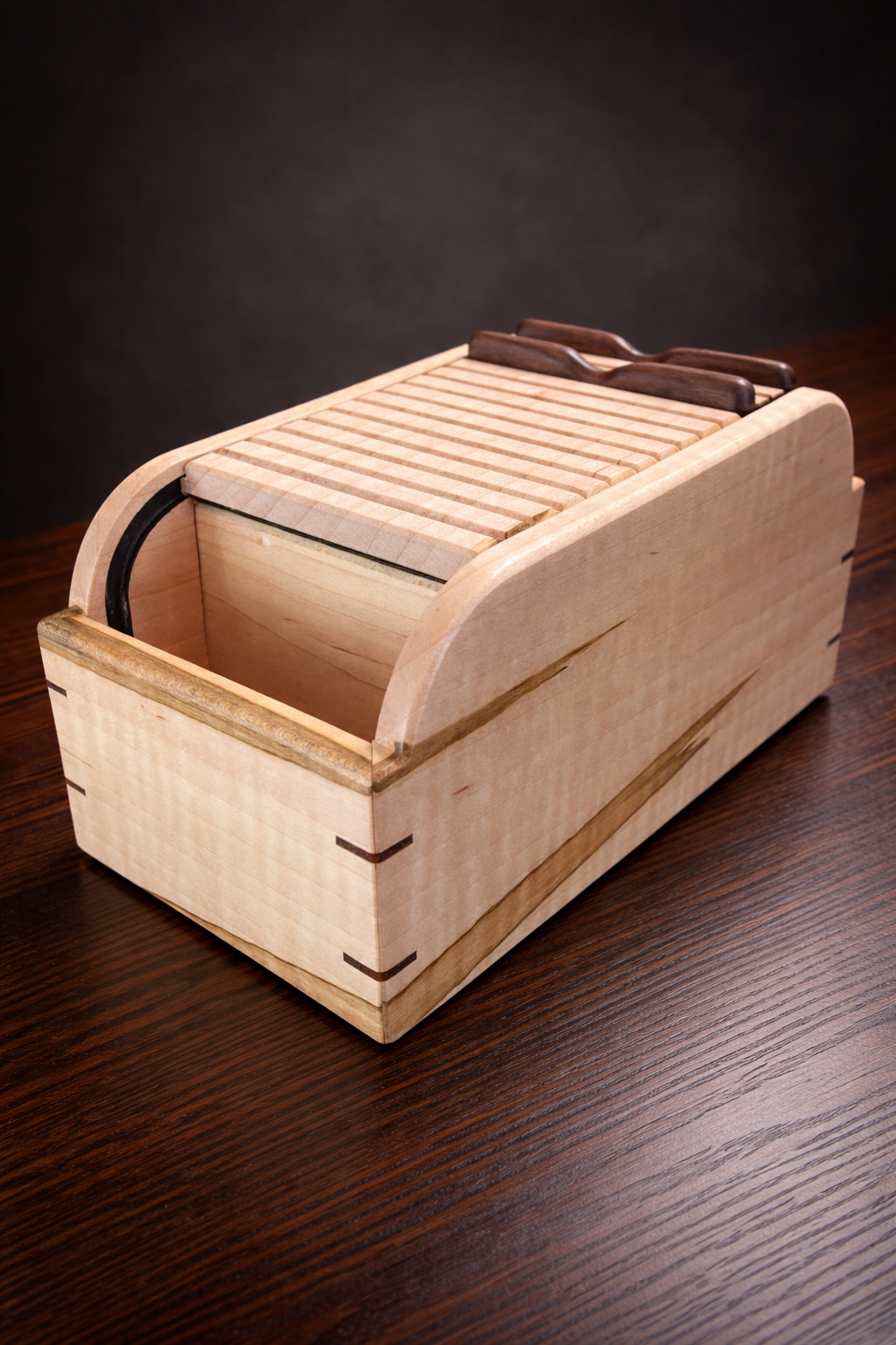 Maple Sliding Tabour Lid Jewelry Box