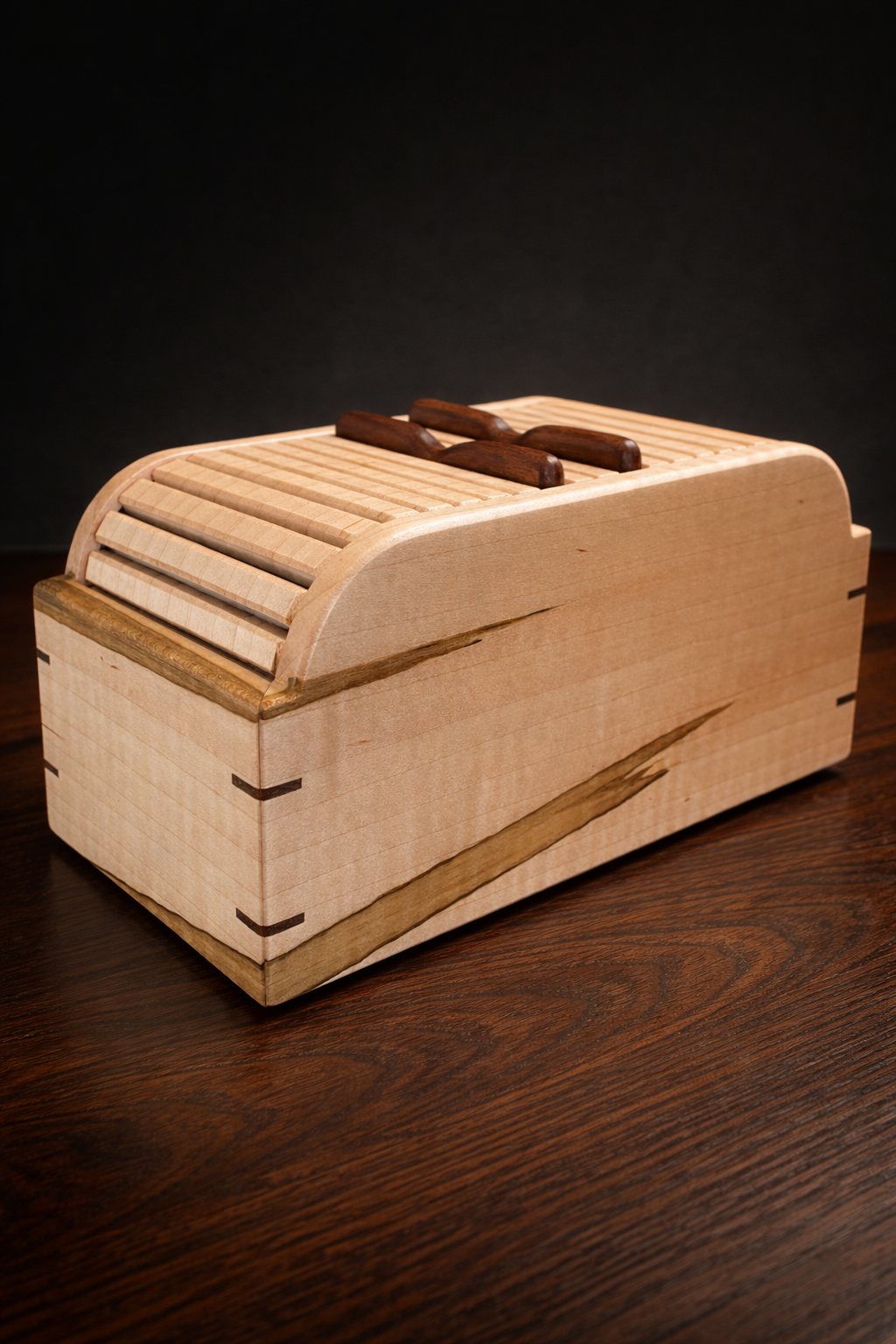 Maple Sliding Tabour Lid Jewelry Box