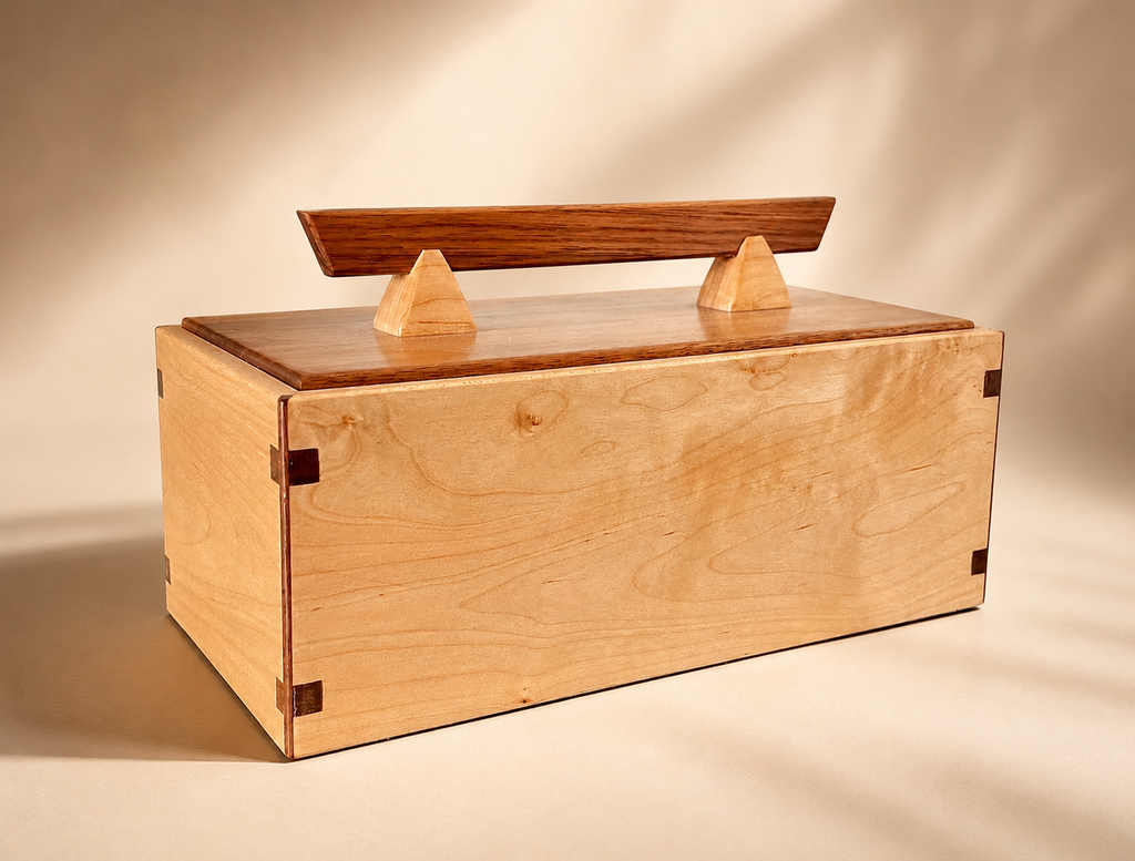 Maple/ Walnut Japanese Style Jewelry Box