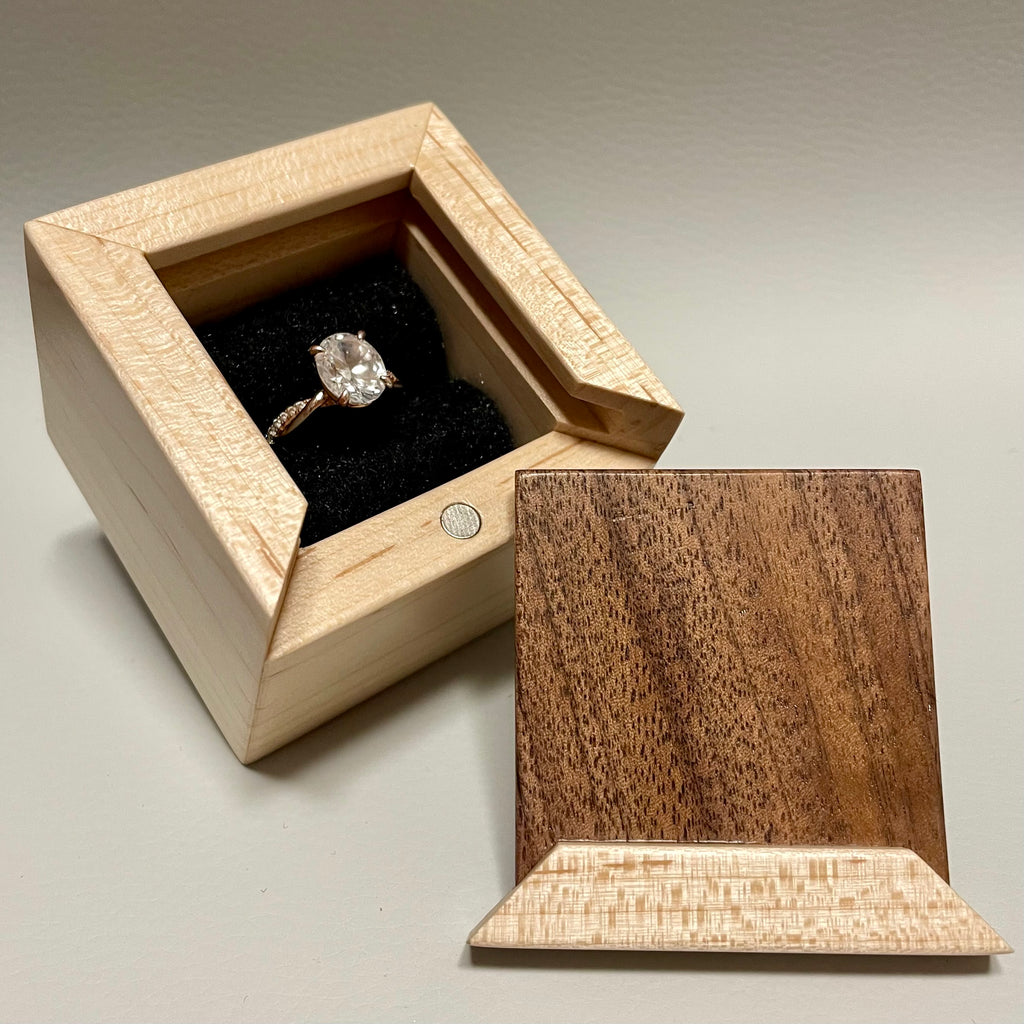 Maple/ Walnut Engagement Ring Box