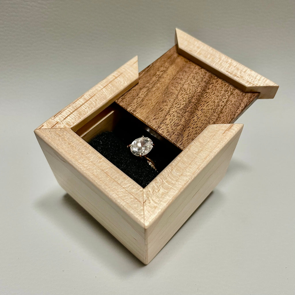 Maple/ Walnut Engagement Ring Box
