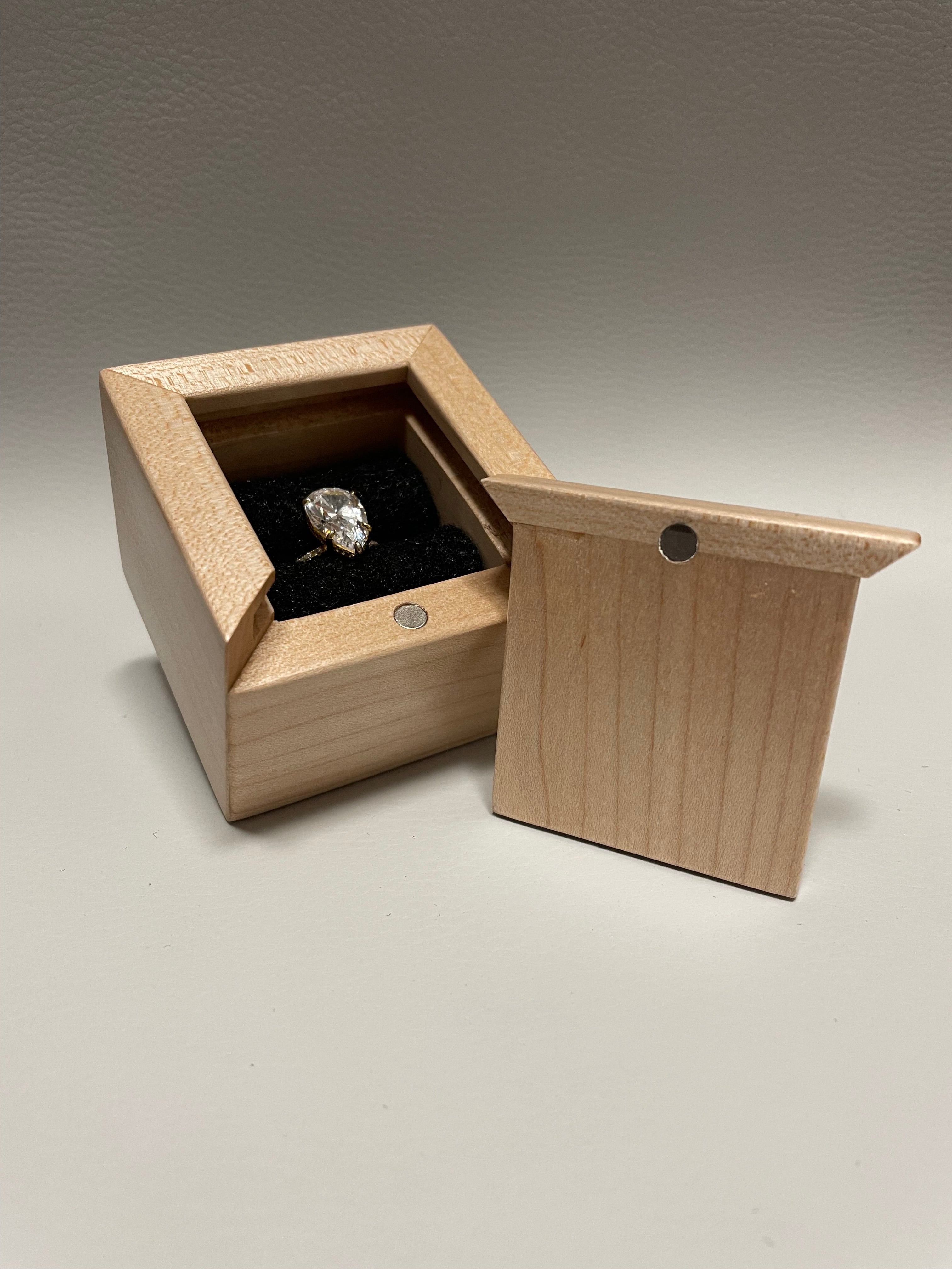 Maple Sliding Lid Engagement Ring Box